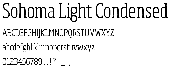 Sohoma Light Condensed font